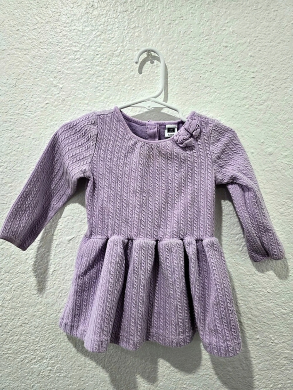 Janie And Jack Girls Purple Knit Dress Size 6-12m